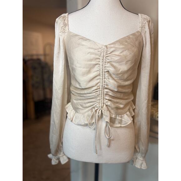 ASTR the Label Sweetheart Blouse in Ivory, Size L - Picture 2 of 5